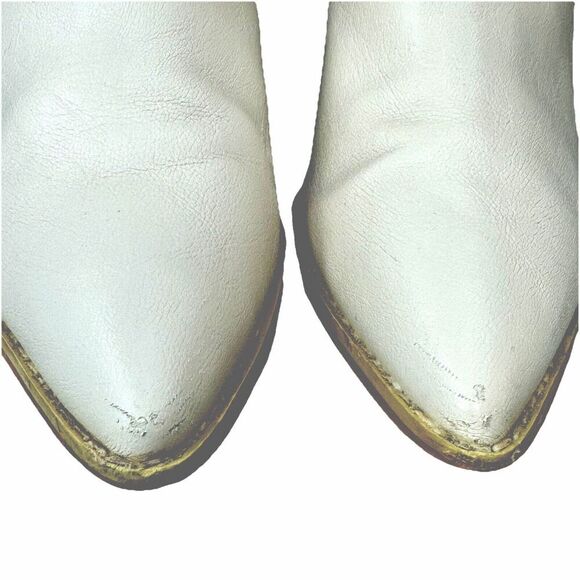 Mi.iM Esmee Chelsea Boot Size 8.5 Off White Stacked Heel Pointed Toe Bootie - Picture 12 of 15